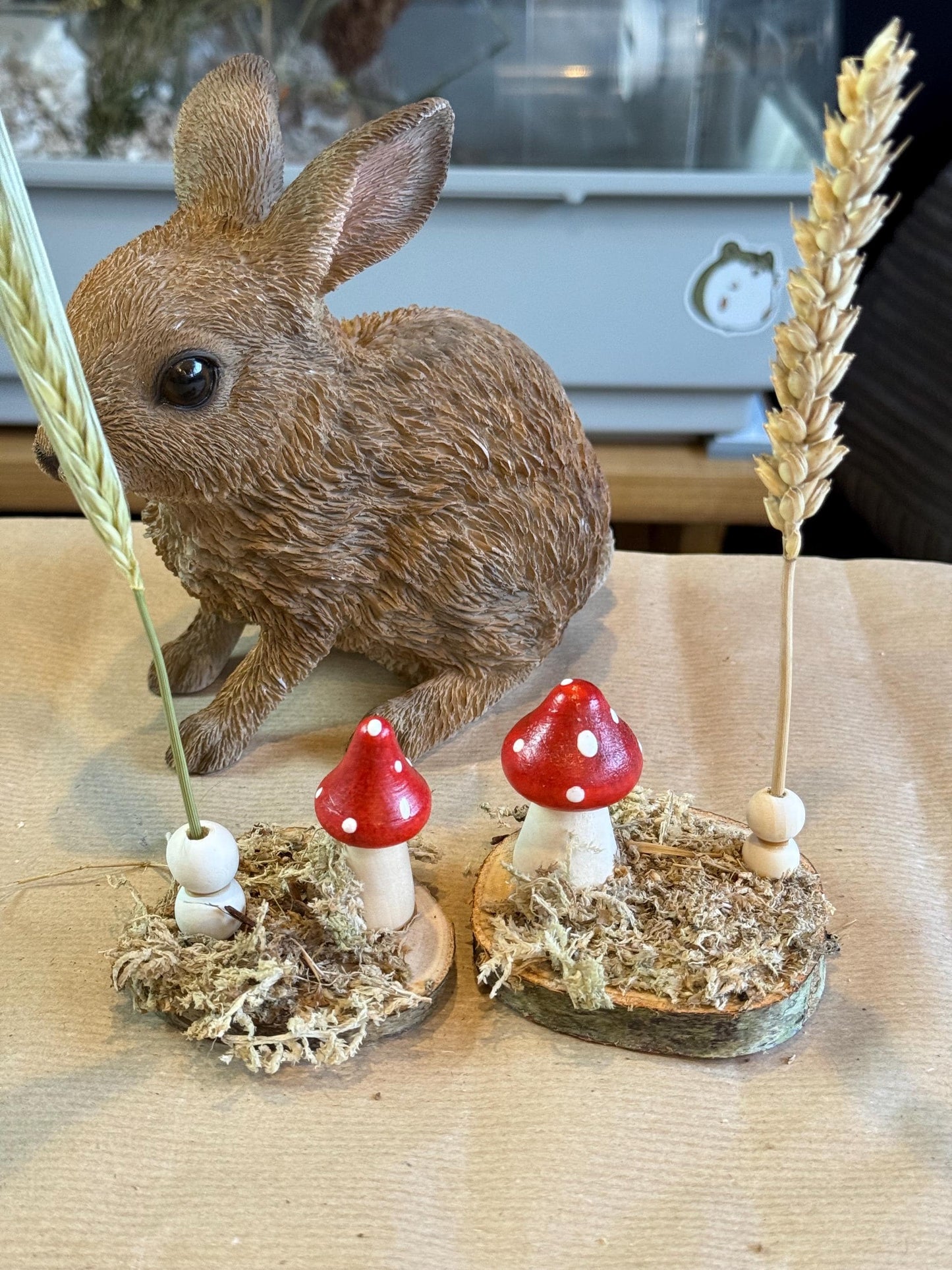 Woodland Moss Mushroom Spray Holder: Hamster Enrichment, Natural Decor