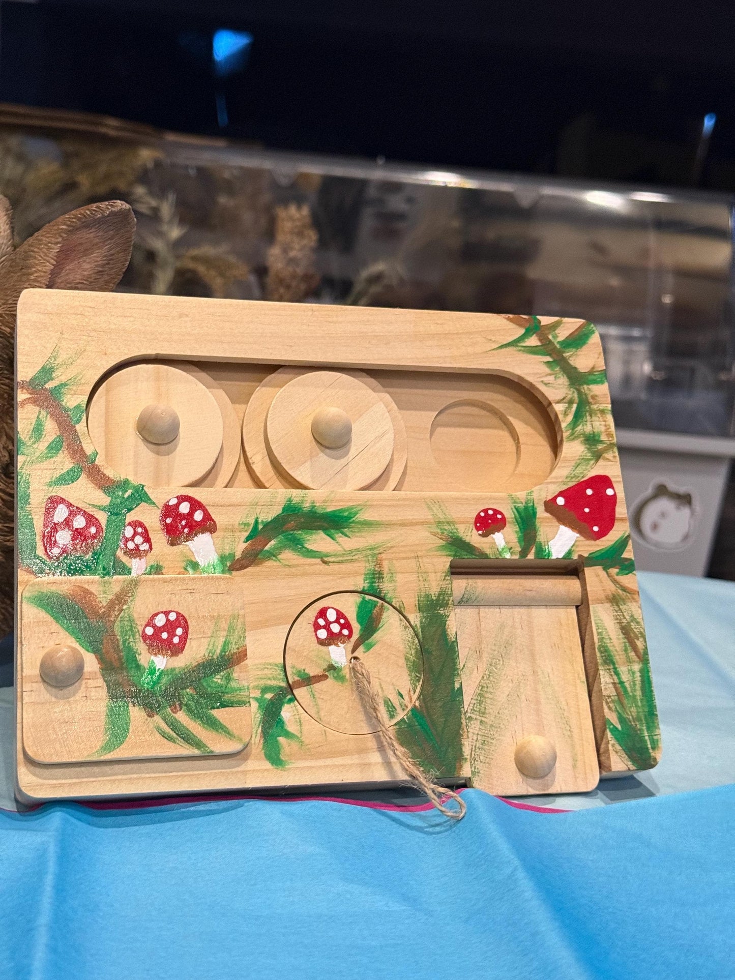 Hamster Treat Hiding Puzzle Game, Mushroom Cage Decoration Hamster Lover Gift