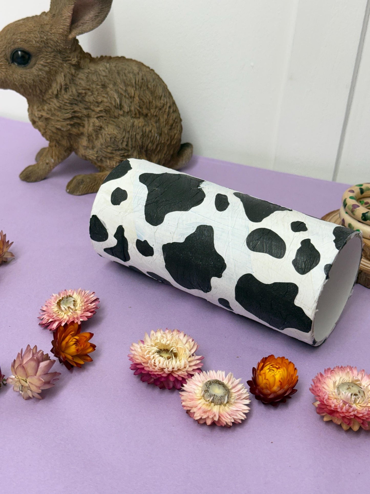 Cardboard Tube For Hamsters Animal Print Decor