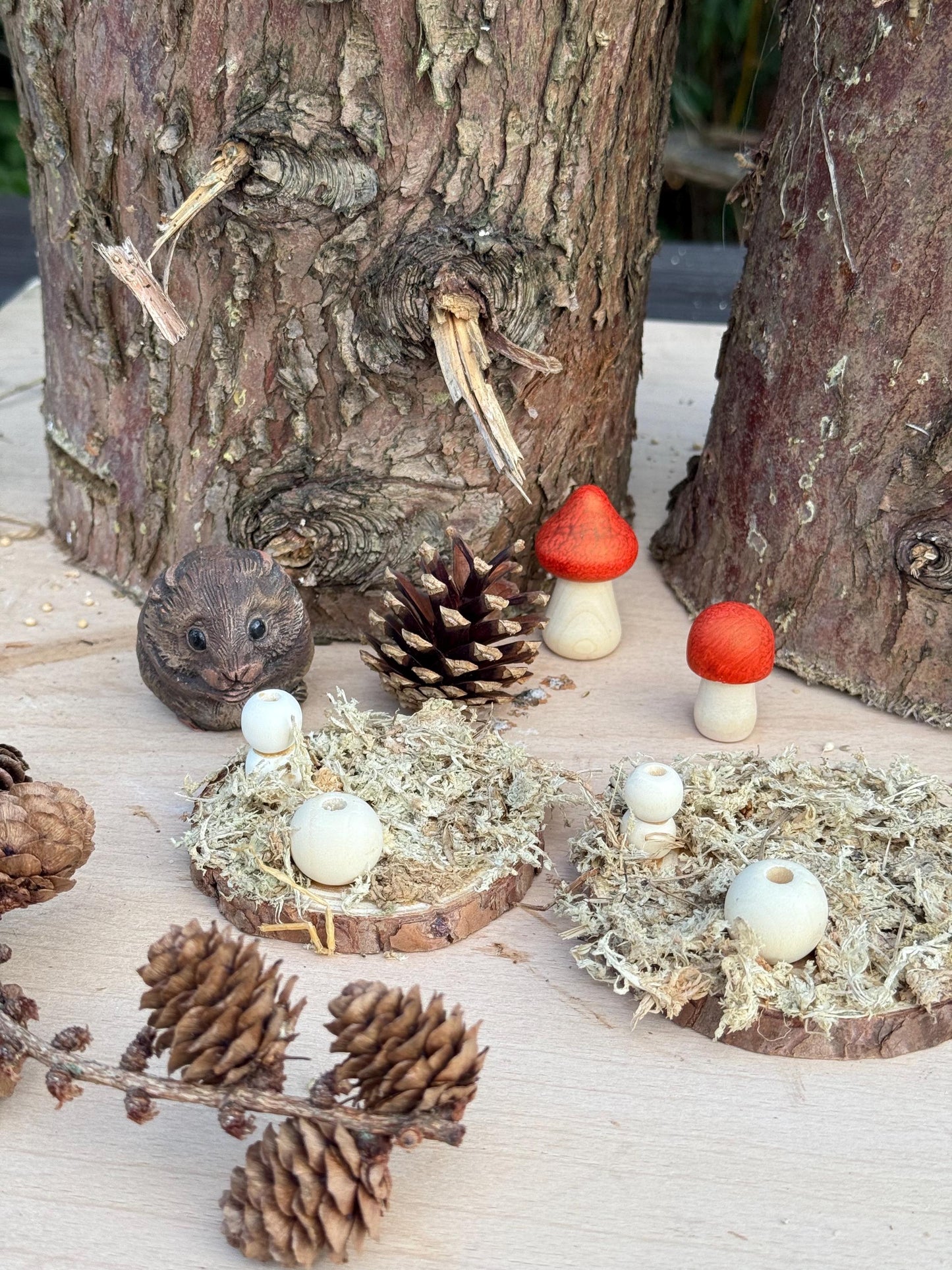 Moss Covered Hamster Spray Holder: Natural Foraging Enrichment