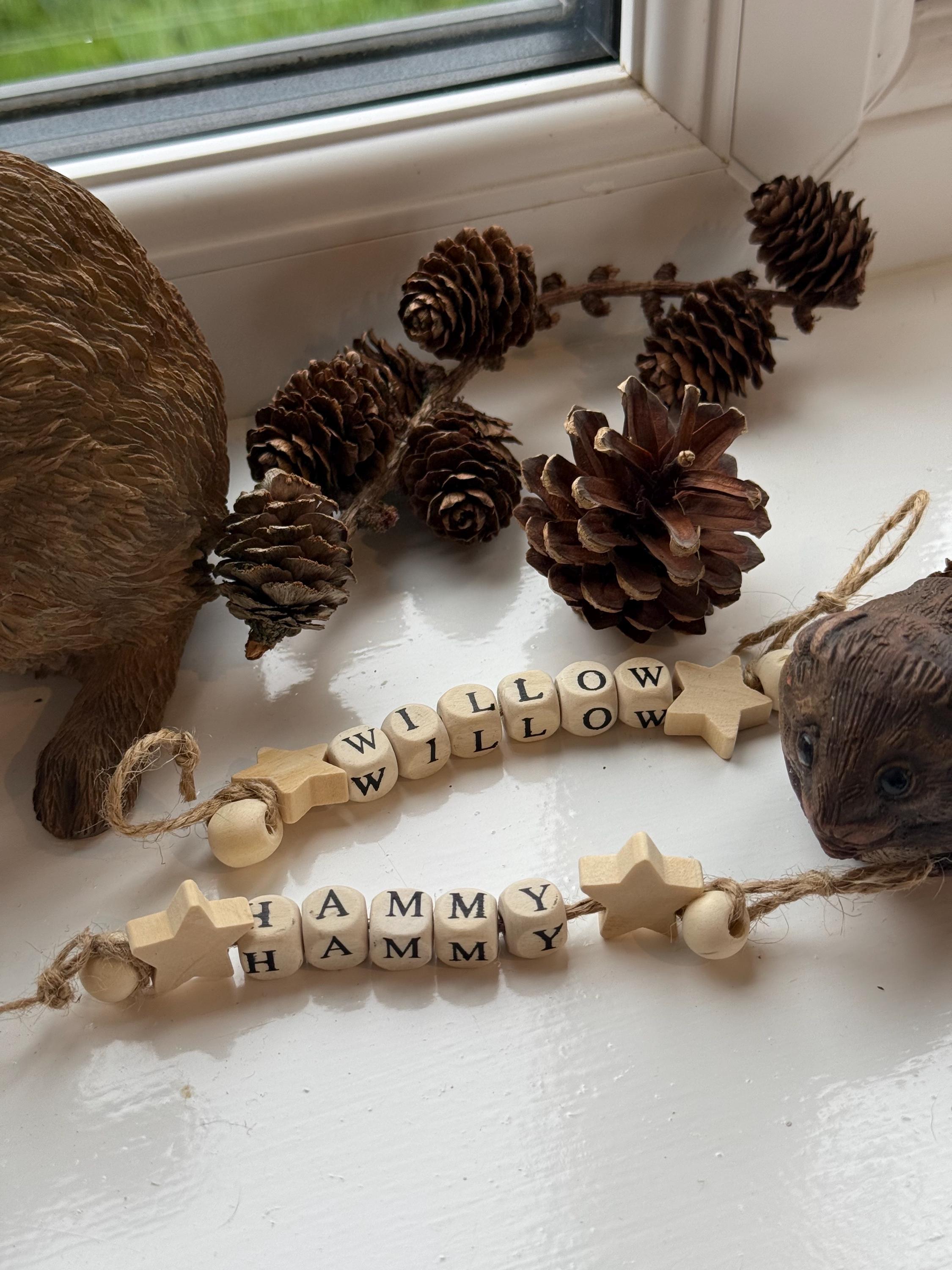 Custom Hamster Name Chew Toy Safe Wood