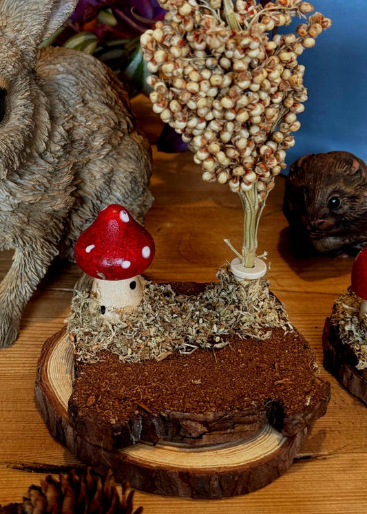 Mossy Woodland Spray Holder Hamster Mushroom Chew Toy Fairy Cage Theme