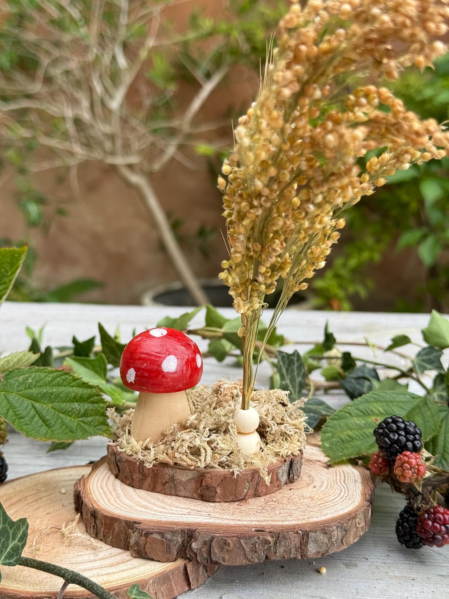 Woodland Moss Mushroom Spray Holder: Hamster Enrichment, Natural Decor