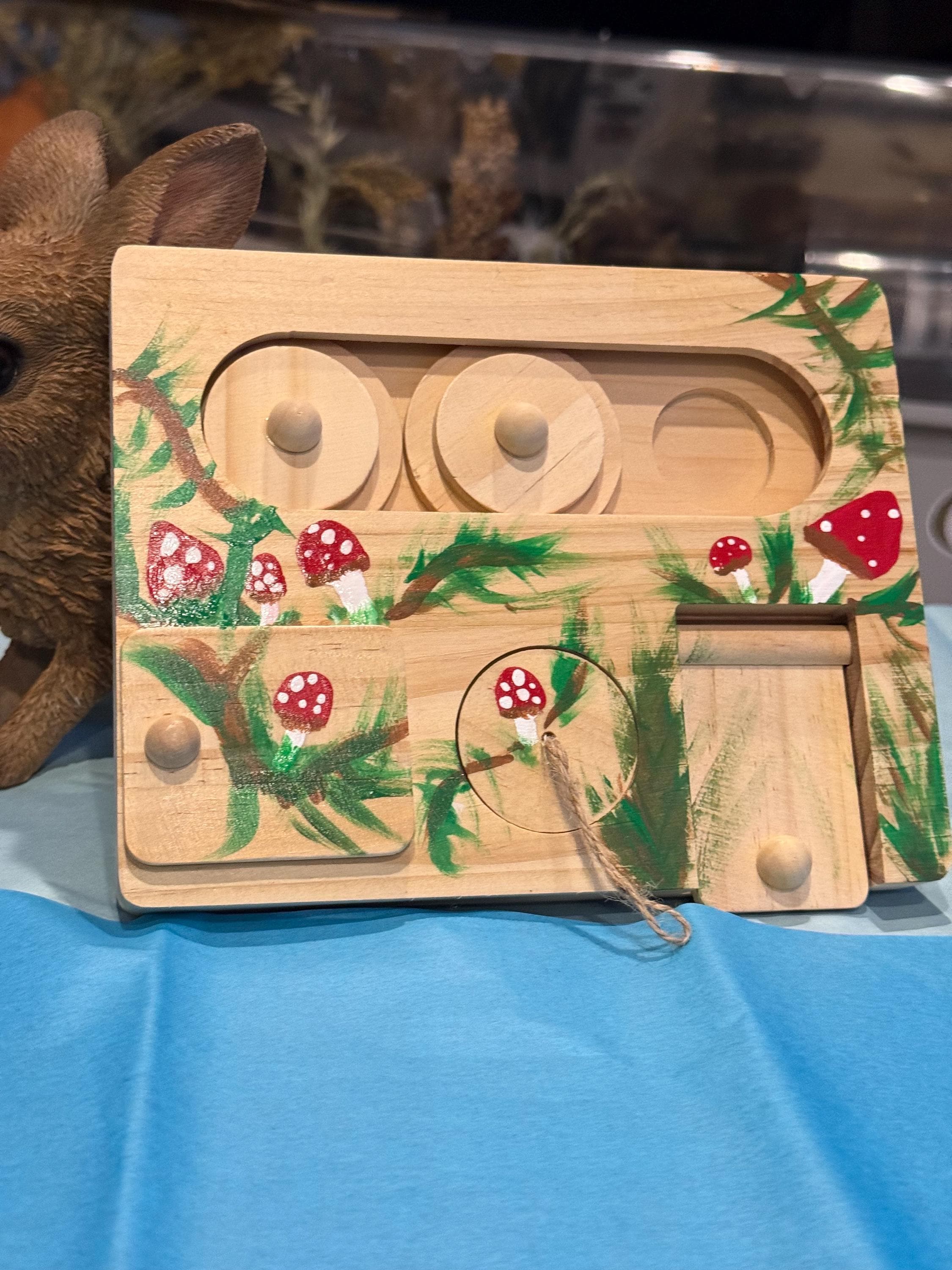 Hamster Treat Hiding Puzzle Game, Mushroom Cage Decoration Hamster Lover Gift