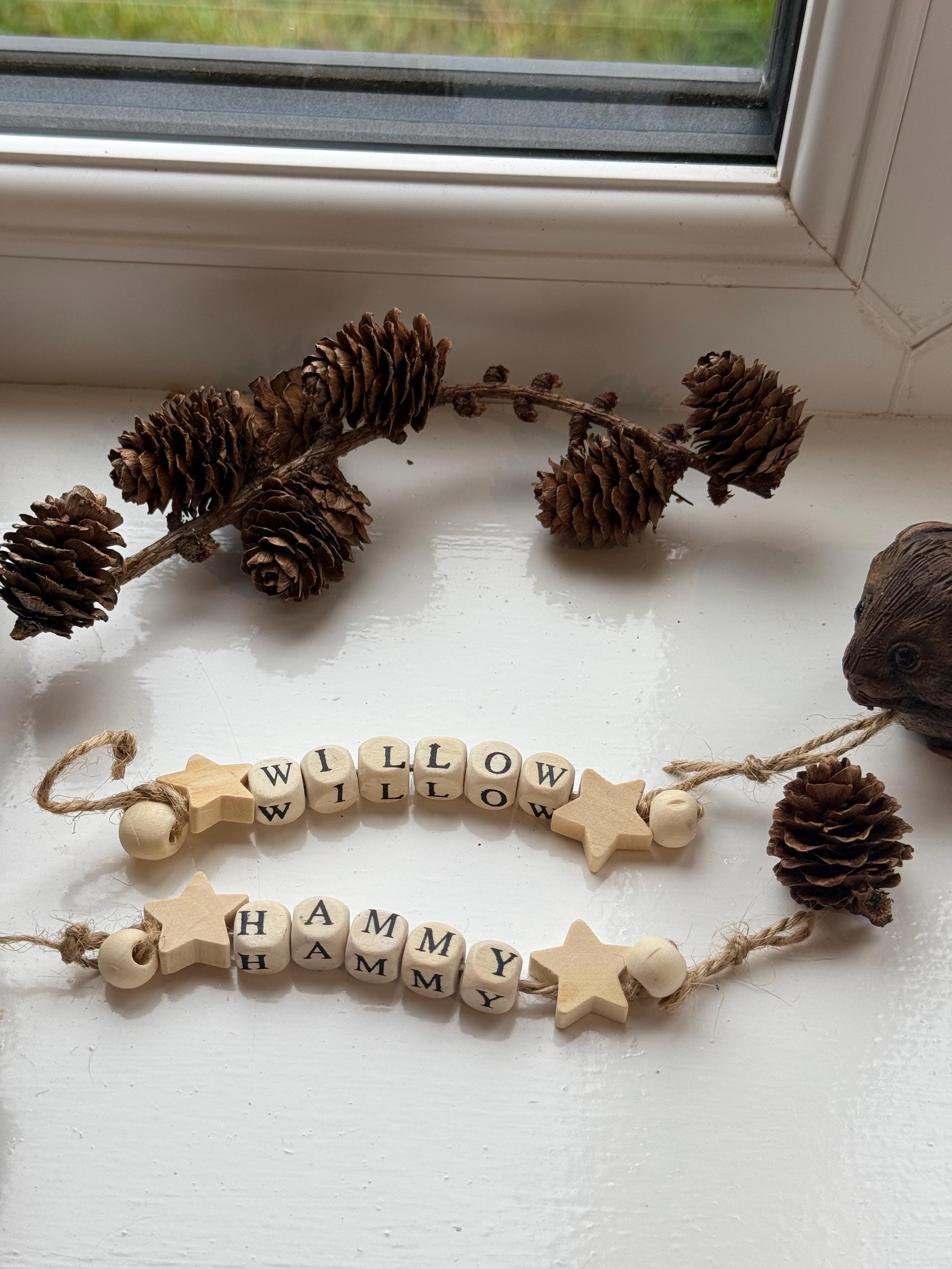 Custom Hamster Name Chew Toy Safe Wood