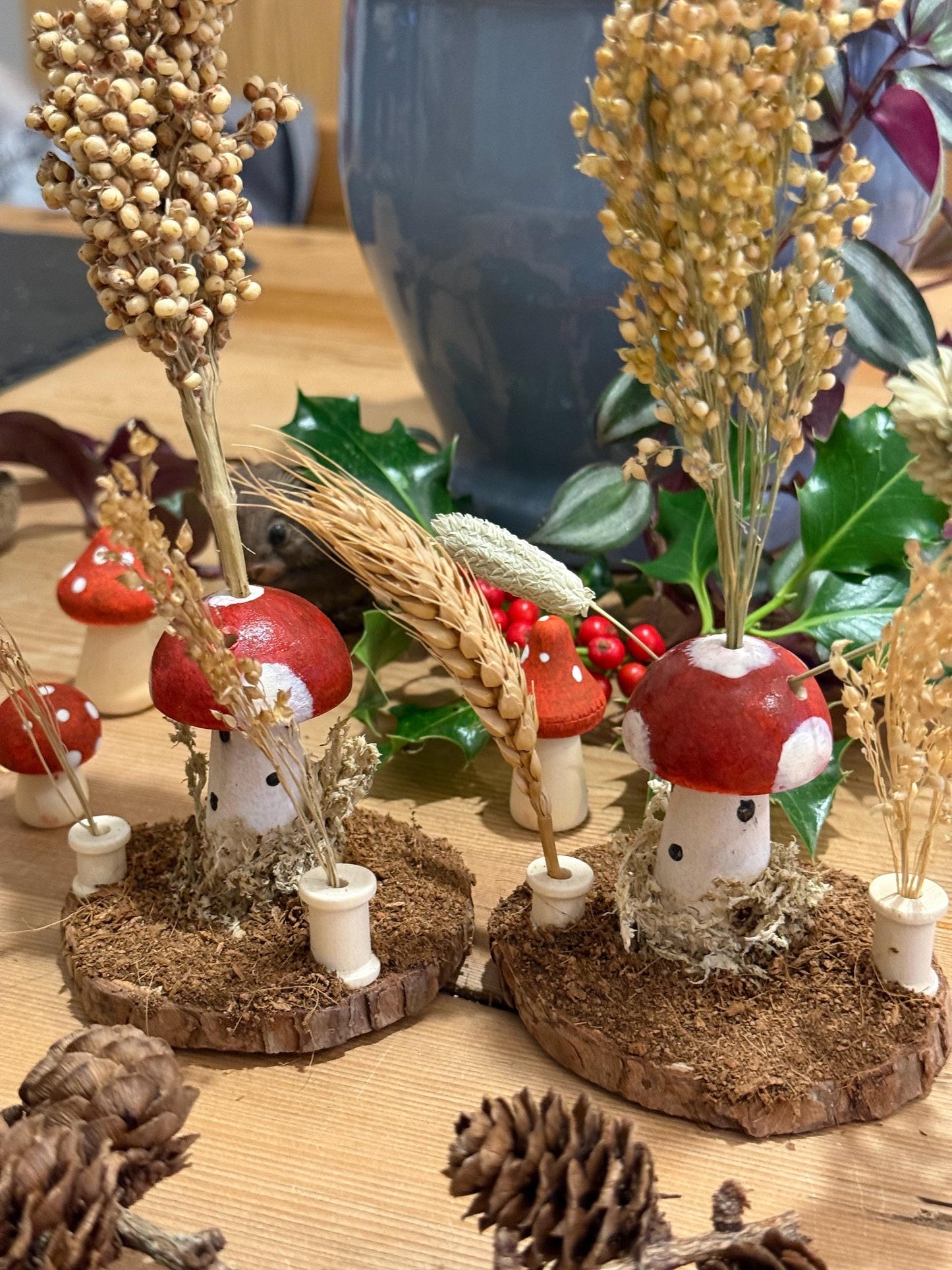 Fairy Garden Woodland Red Toadstool Spray Holder Enrichment For Hamsters And Small Animals