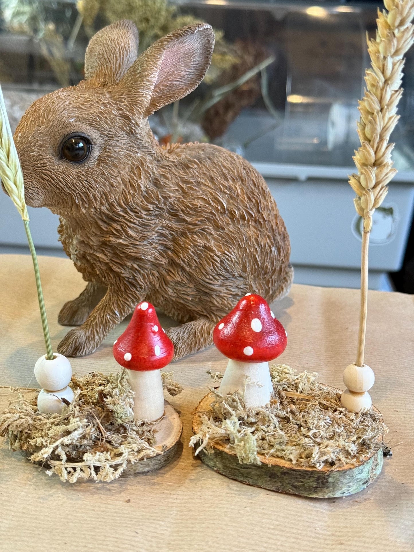 Woodland Moss Mushroom Spray Holder: Hamster Enrichment, Natural Decor