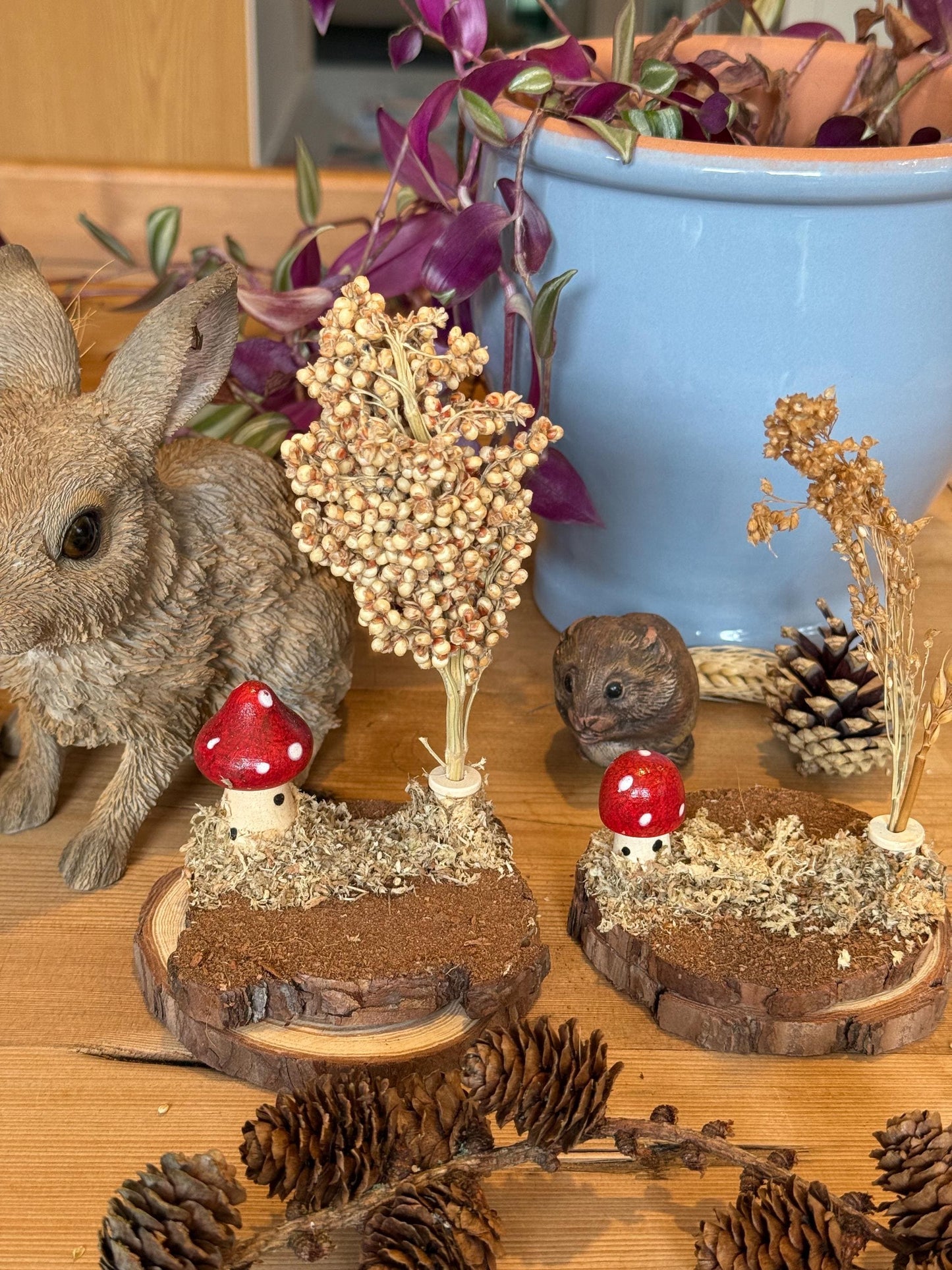 Mossy Woodland Spray Holder Hamster Mushroom Chew Toy Fairy Cage Theme
