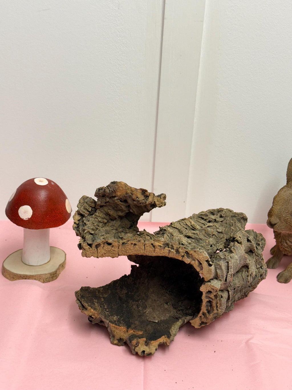 Large Unique Cork Log Tunnels, Hamster Hideout, Reptile Decor, Natural Pet Tube Toy