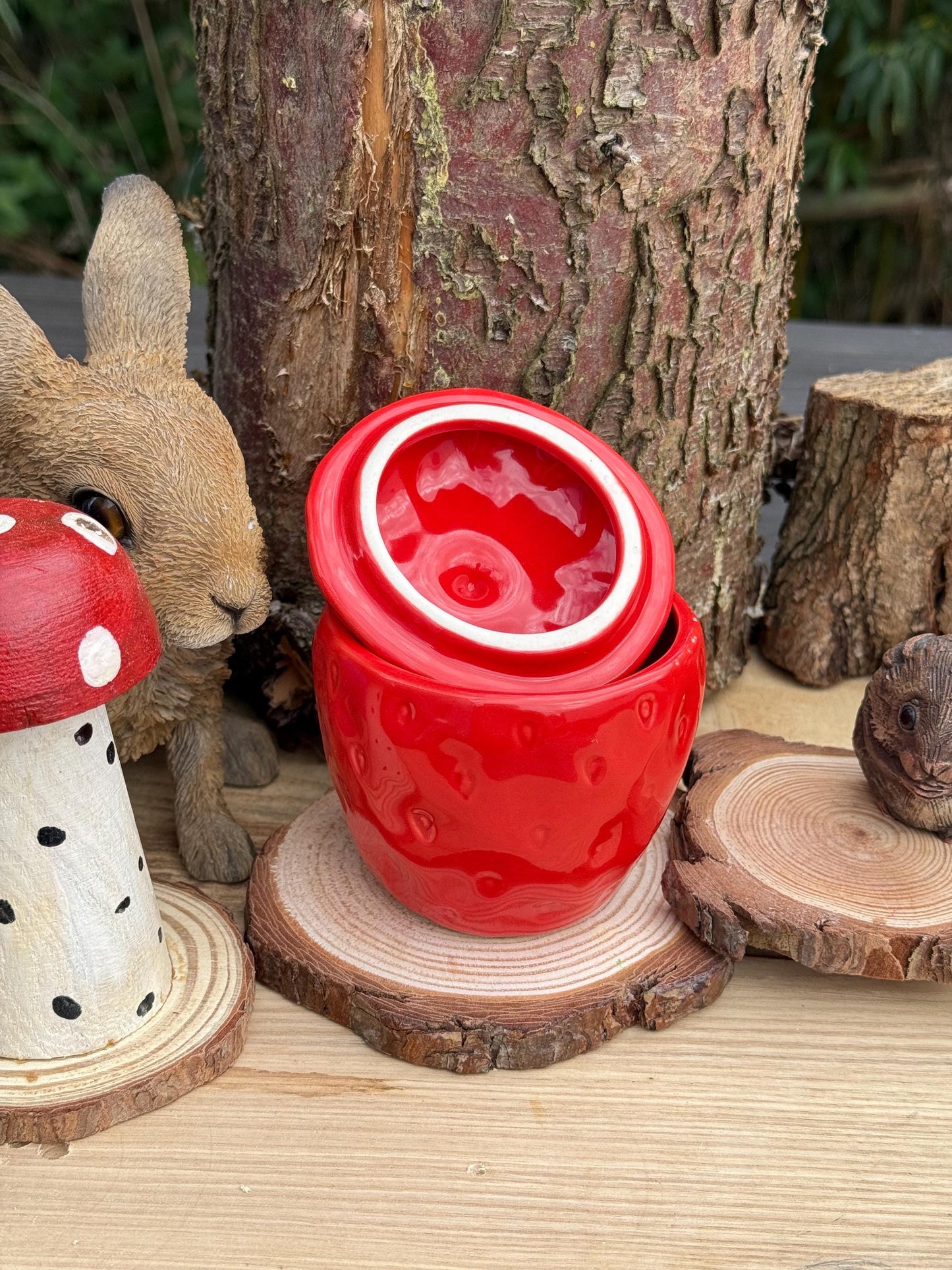 Strawberry Treat Jar Small Pet & Home Decor