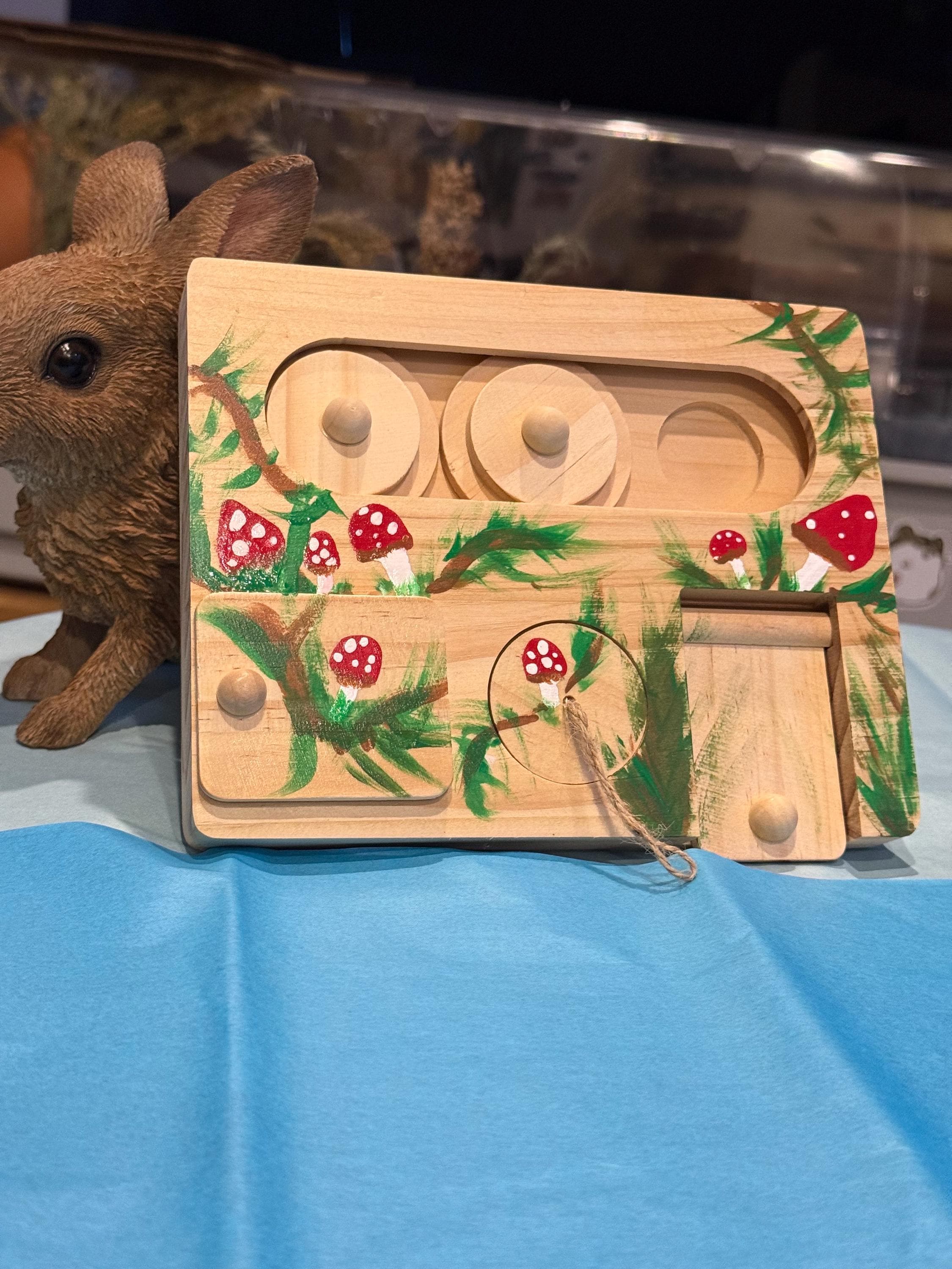 Hamster Treat Hiding Puzzle Game, Mushroom Cage Decoration Hamster Lover Gift