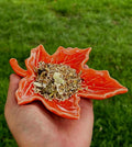 Maple Leaf Hamster Bowl: Ceramic Autumn Pet Dish