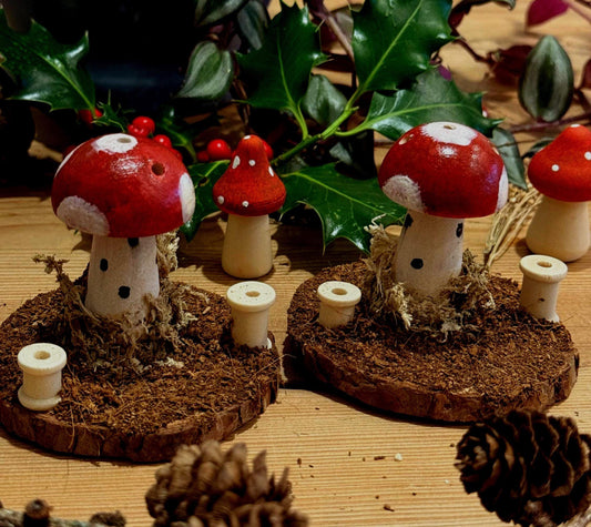 Fairy Garden Woodland Red Toadstool Spray Holder Enrichment For Hamsters And Small Animals