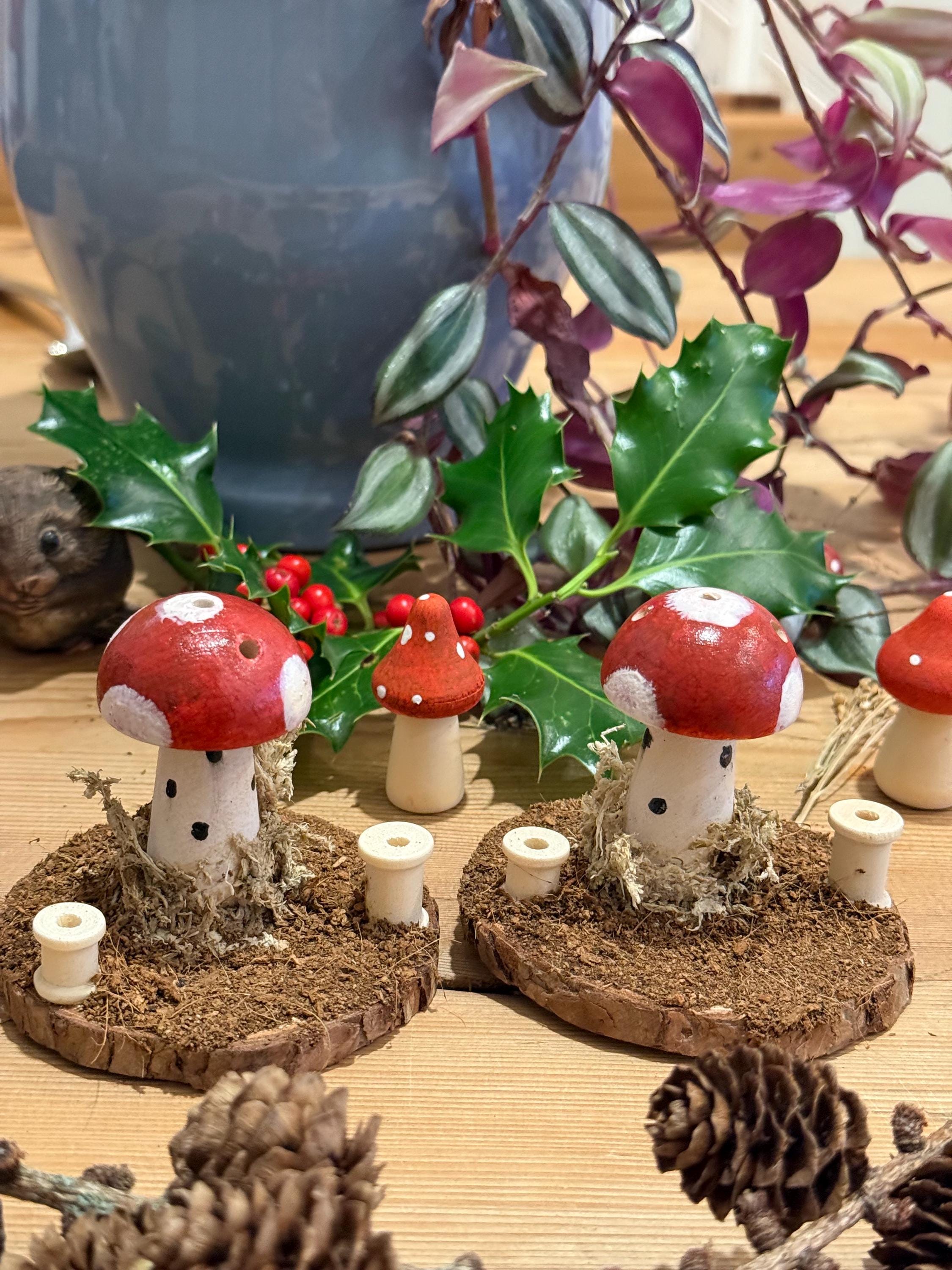 Fairy Garden Woodland Red Toadstool Spray Holder Enrichment For Hamsters And Small Animals