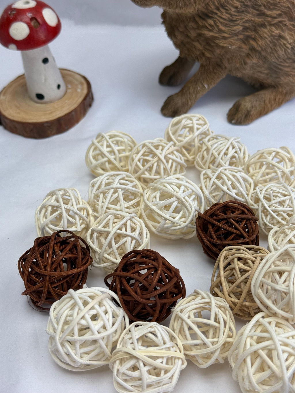 Mini Wicker Ball Chews for Small Animal, Cage Enrichment