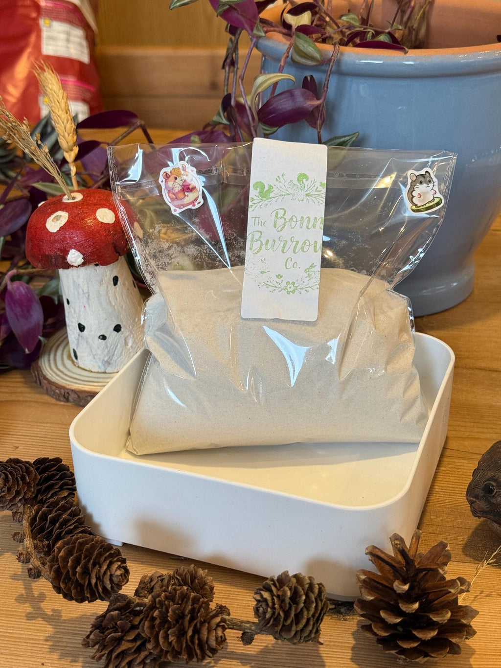 Substrate Dish & Bathing Sand Bundle For Hamsters, Rodents, Digging Material