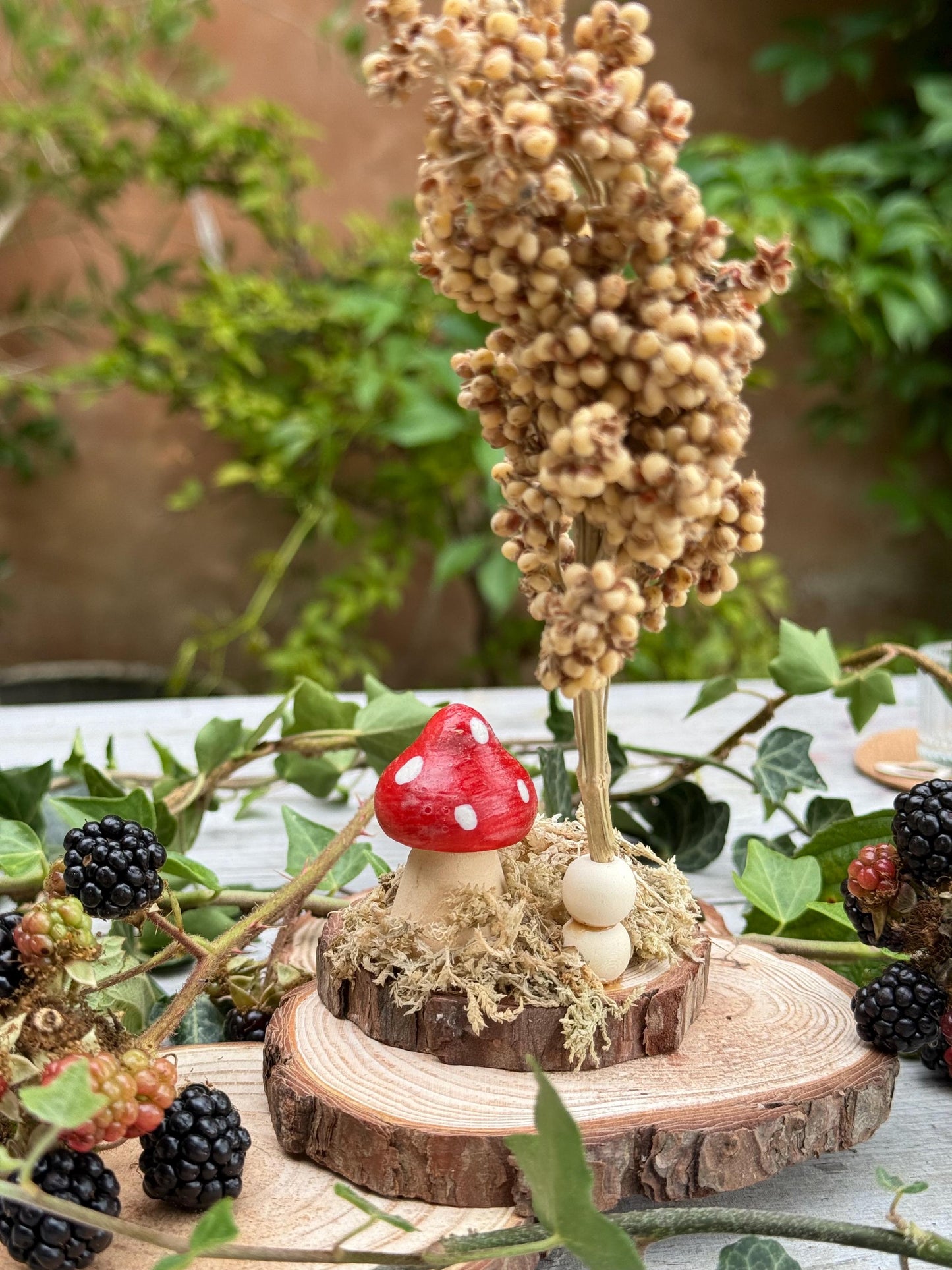Woodland Moss Mushroom Spray Holder: Hamster Enrichment, Natural Decor
