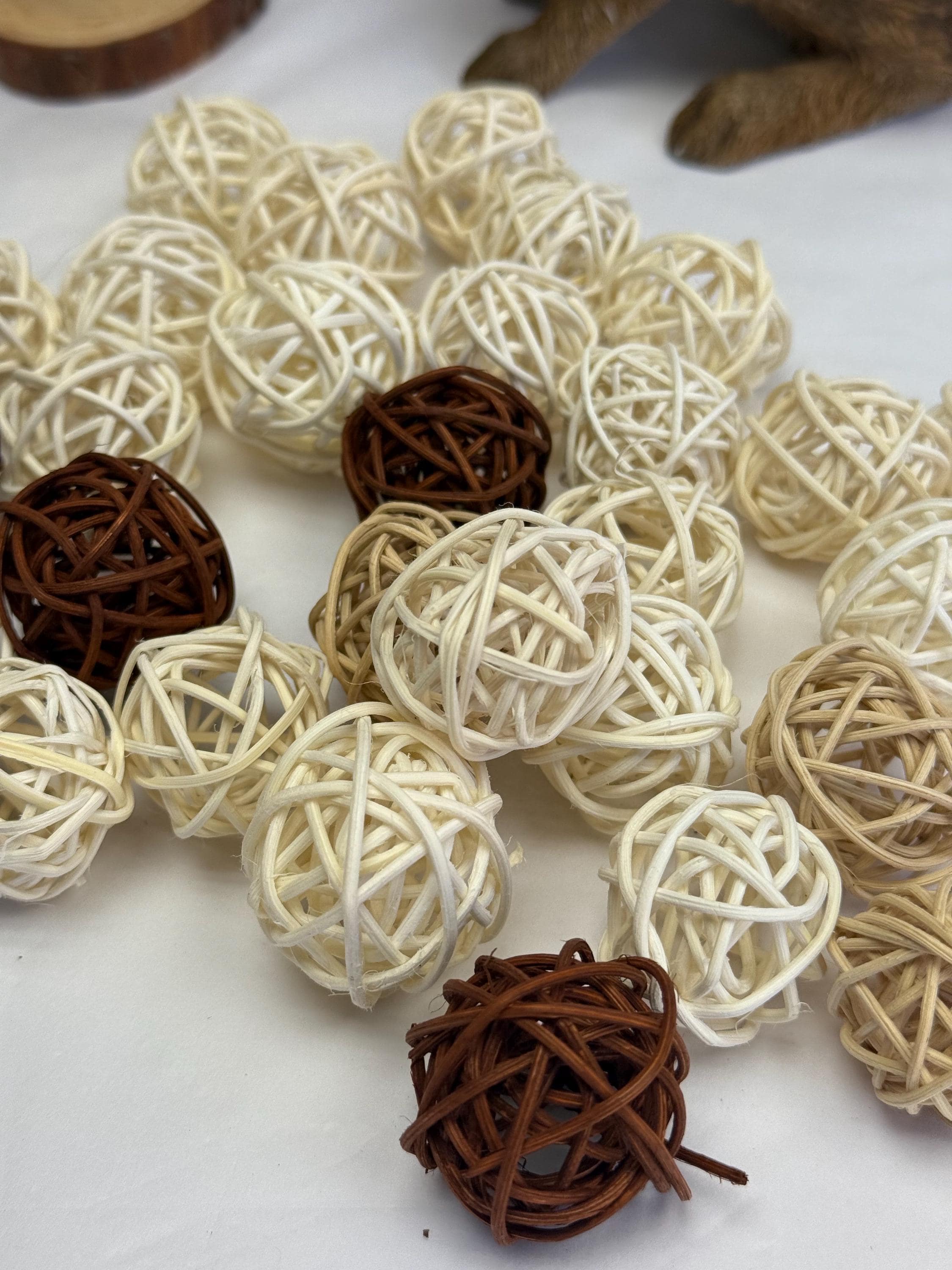 Mini Wicker Ball Chews for Small Animal, Cage Enrichment