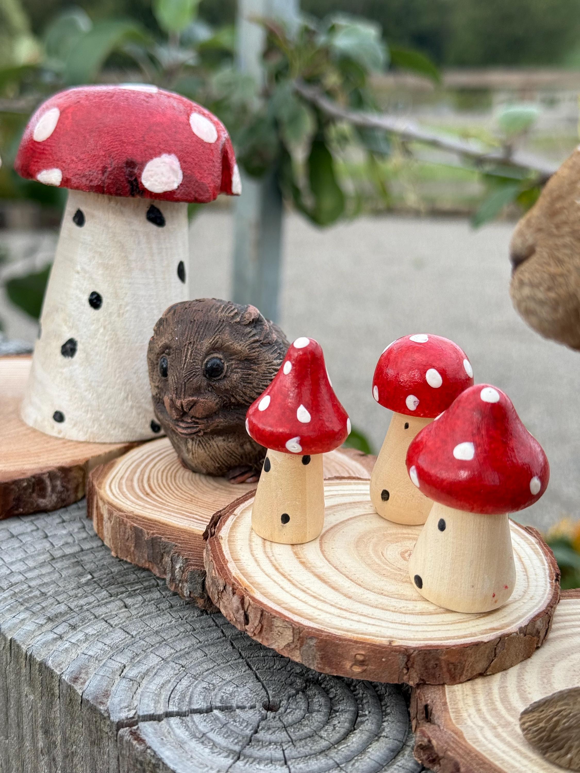 Mushroom Hamster Cage Decoration Wood Slice