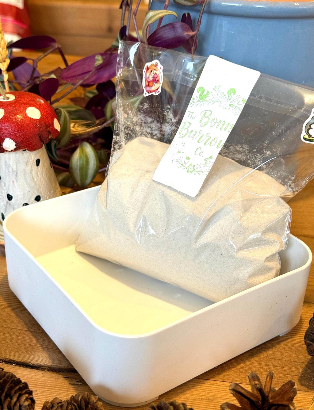 Substrate Dish & Bathing Sand Bundle For Hamsters, Rodents, Digging Material