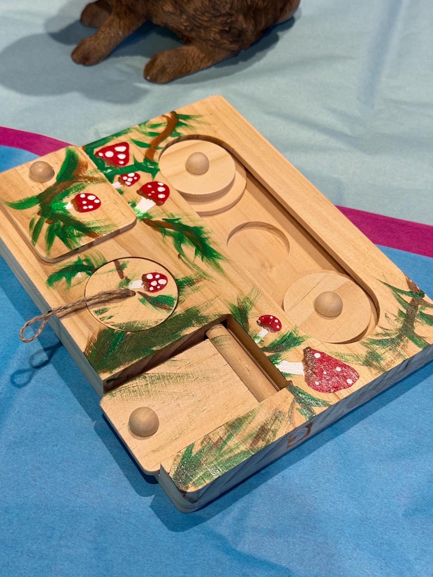 Hamster Treat Hiding Puzzle Game, Mushroom Cage Decoration Hamster Lover Gift