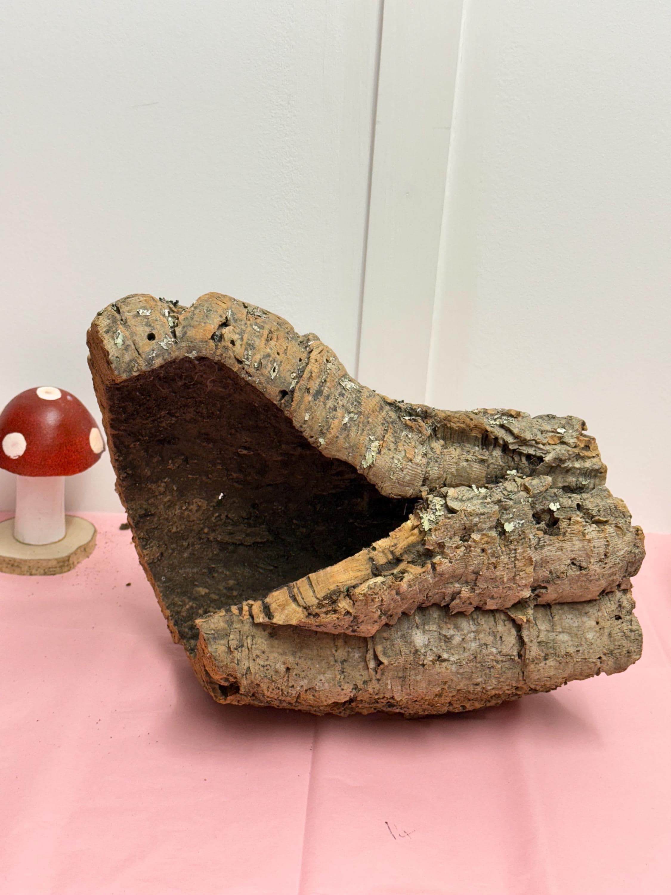 Large Unique Cork Log Tunnels, Hamster Hideout, Reptile Decor, Natural Pet Tube Toy
