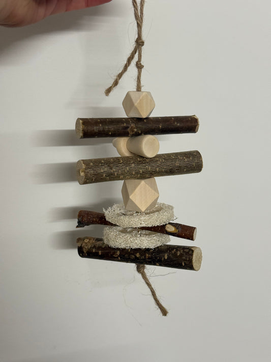 Hanging Garland Apple Sticks & Loofah For Hamsters, Rabbits, Guineapigs