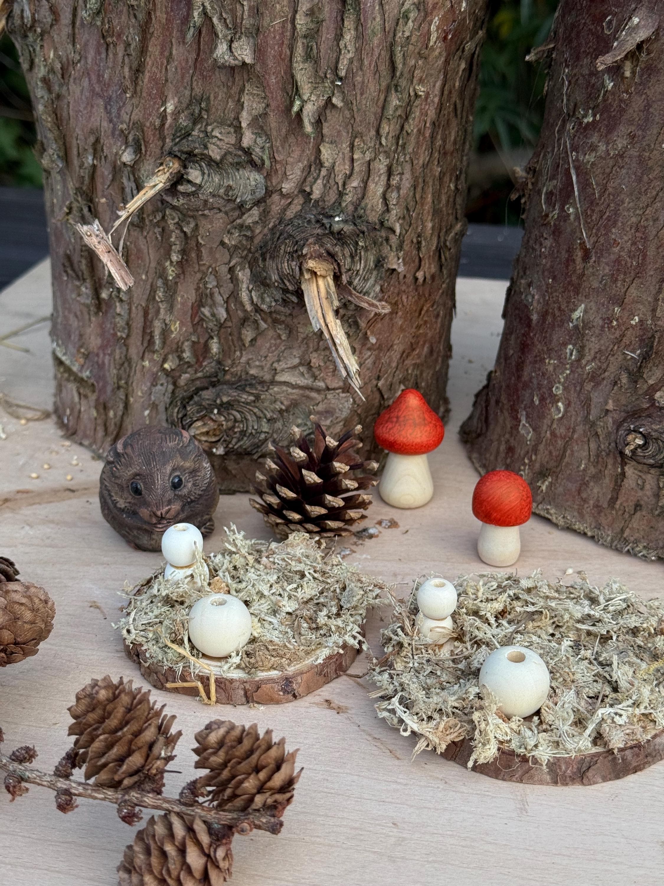 Moss Covered Hamster Spray Holder: Natural Foraging Enrichment