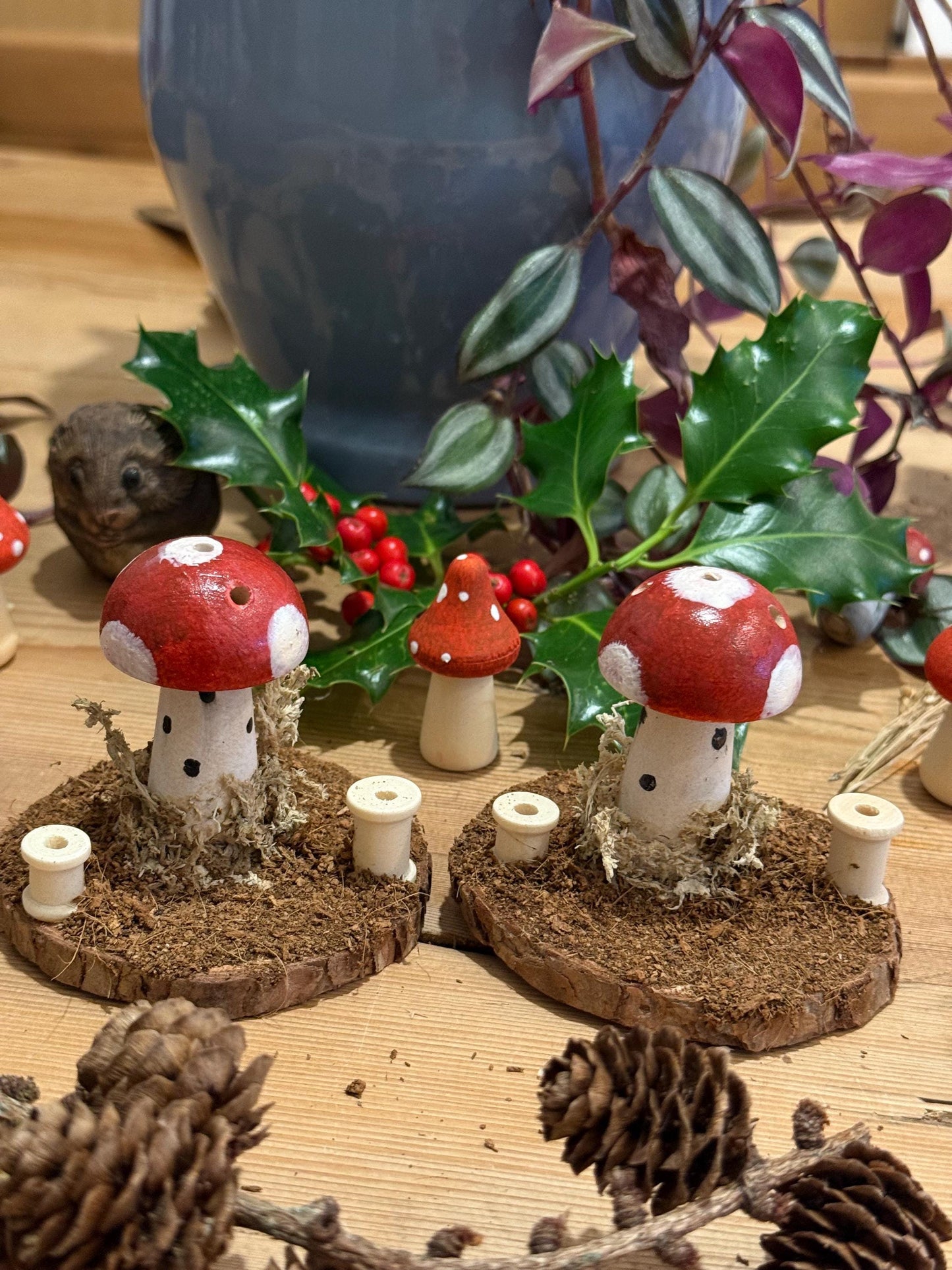 Fairy Garden Woodland Red Toadstool Spray Holder Enrichment For Hamsters And Small Animals