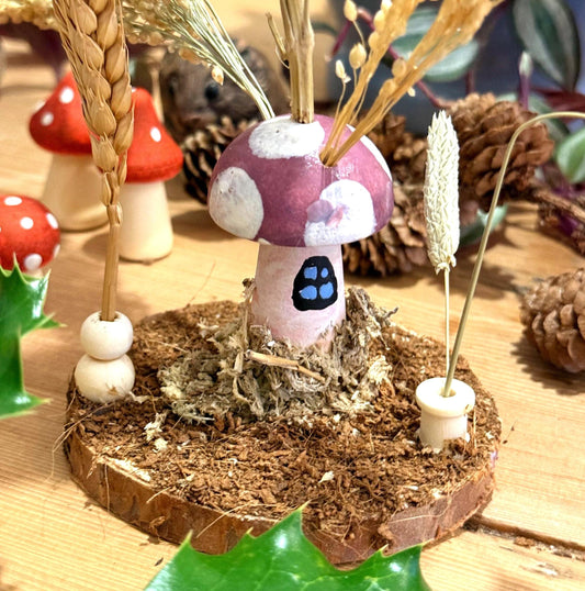 Fairy Garden Woodland Purple Toadstool Spray Holder Enrichment For Hamsters And Small Animals