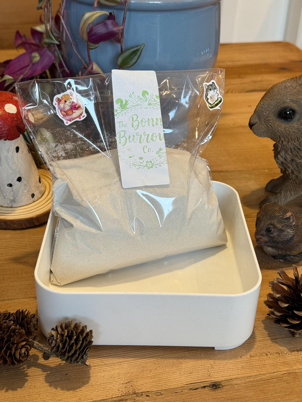 Substrate Dish & Bathing Sand Bundle For Hamsters, Rodents, Digging Material