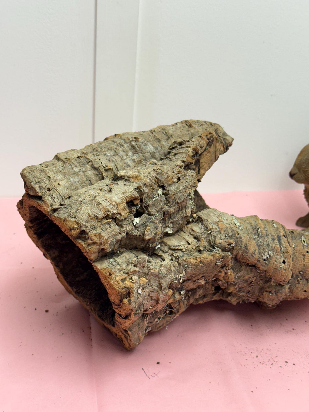 Large Unique Cork Log Tunnels, Hamster Hideout, Reptile Decor, Natural Pet Tube Toy