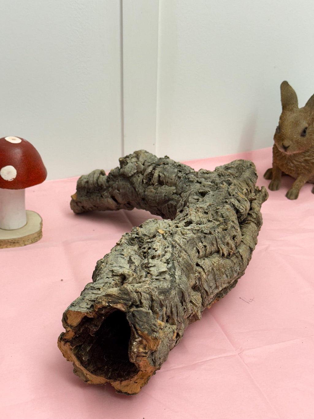 Large Unique Cork Log Tunnels, Hamster Hideout, Reptile Decor, Natural Pet Tube Toy