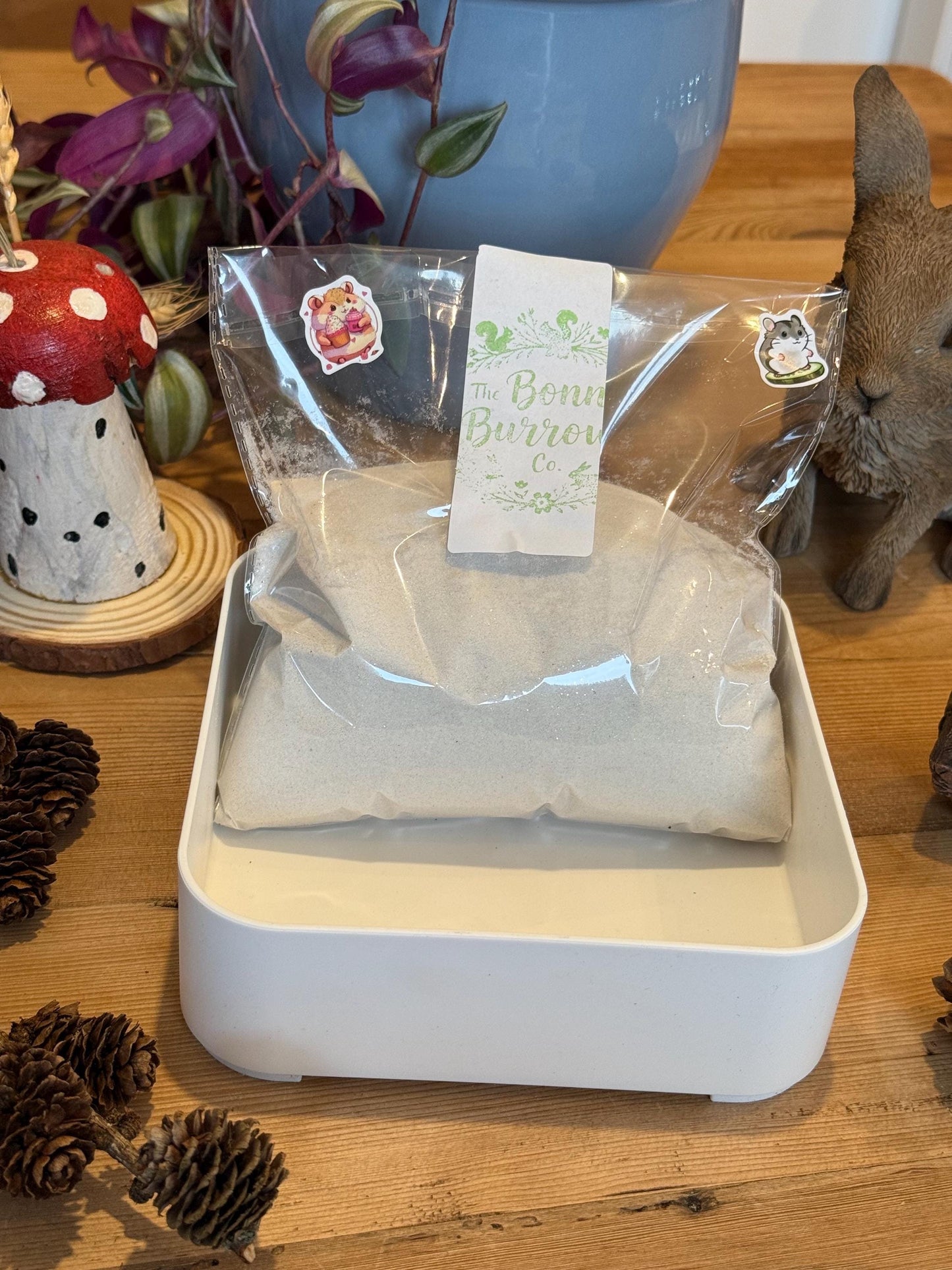 Substrate Dish & Bathing Sand Bundle For Hamsters, Rodents, Digging Material