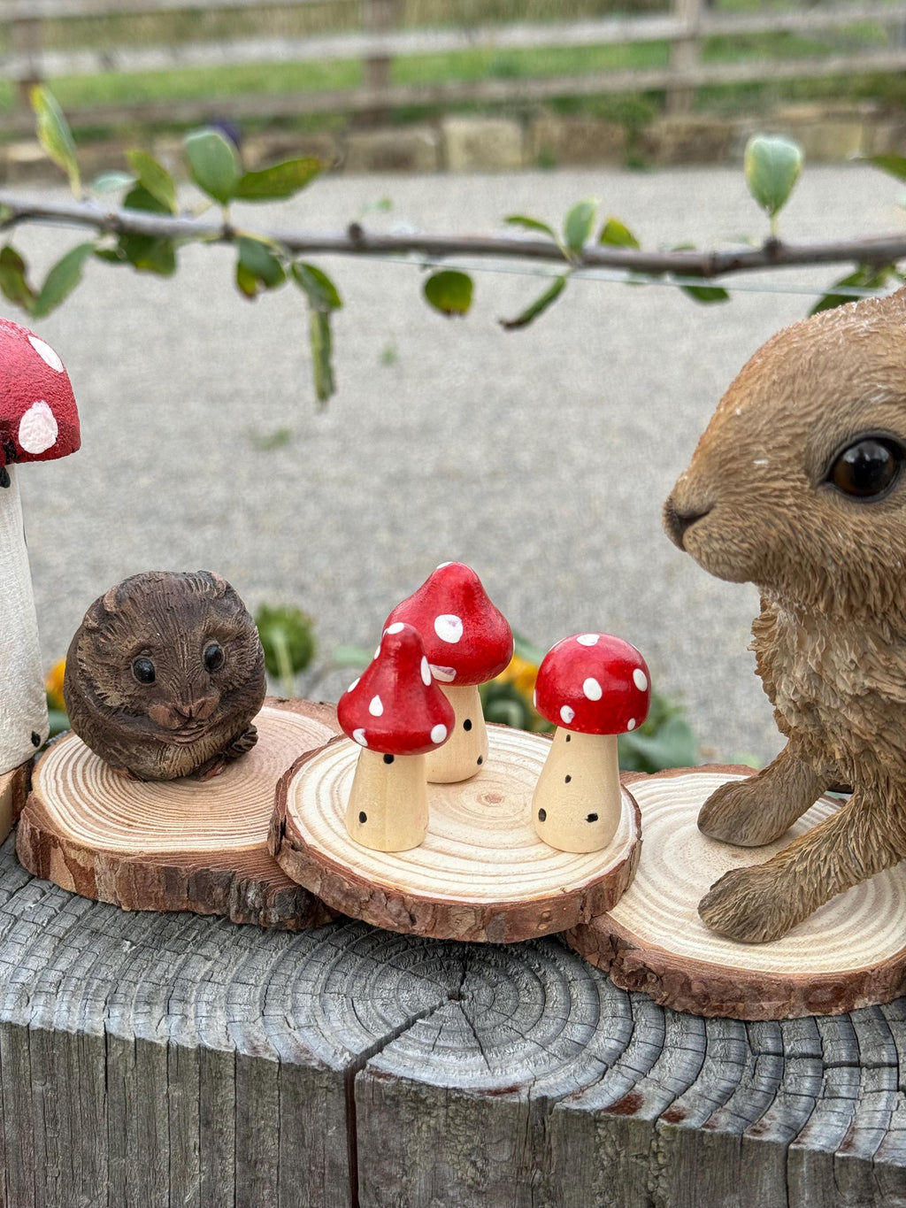 Mushroom Hamster Cage Decoration Wood Slice