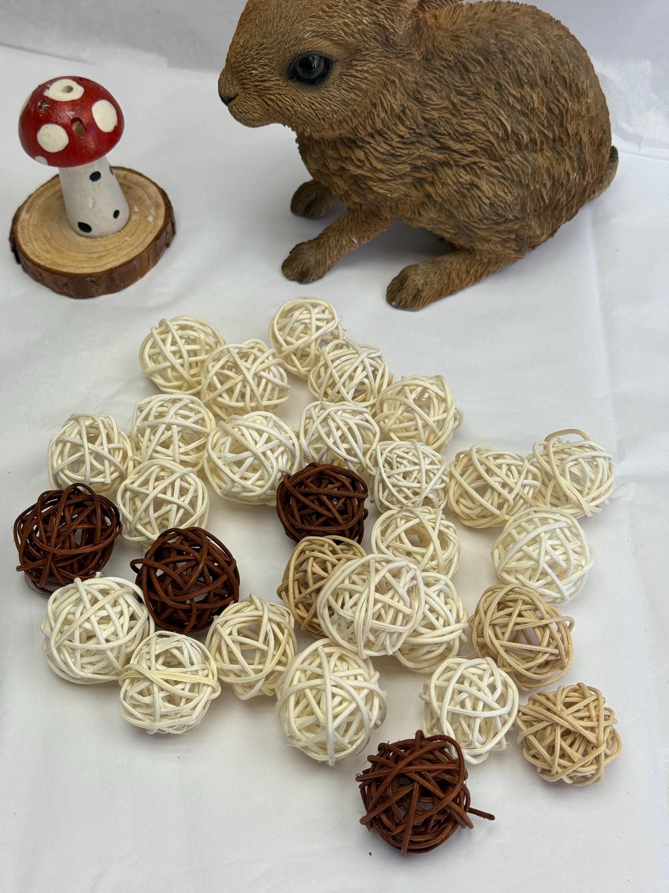 Mini Wicker Ball Chews for Small Animal, Cage Enrichment