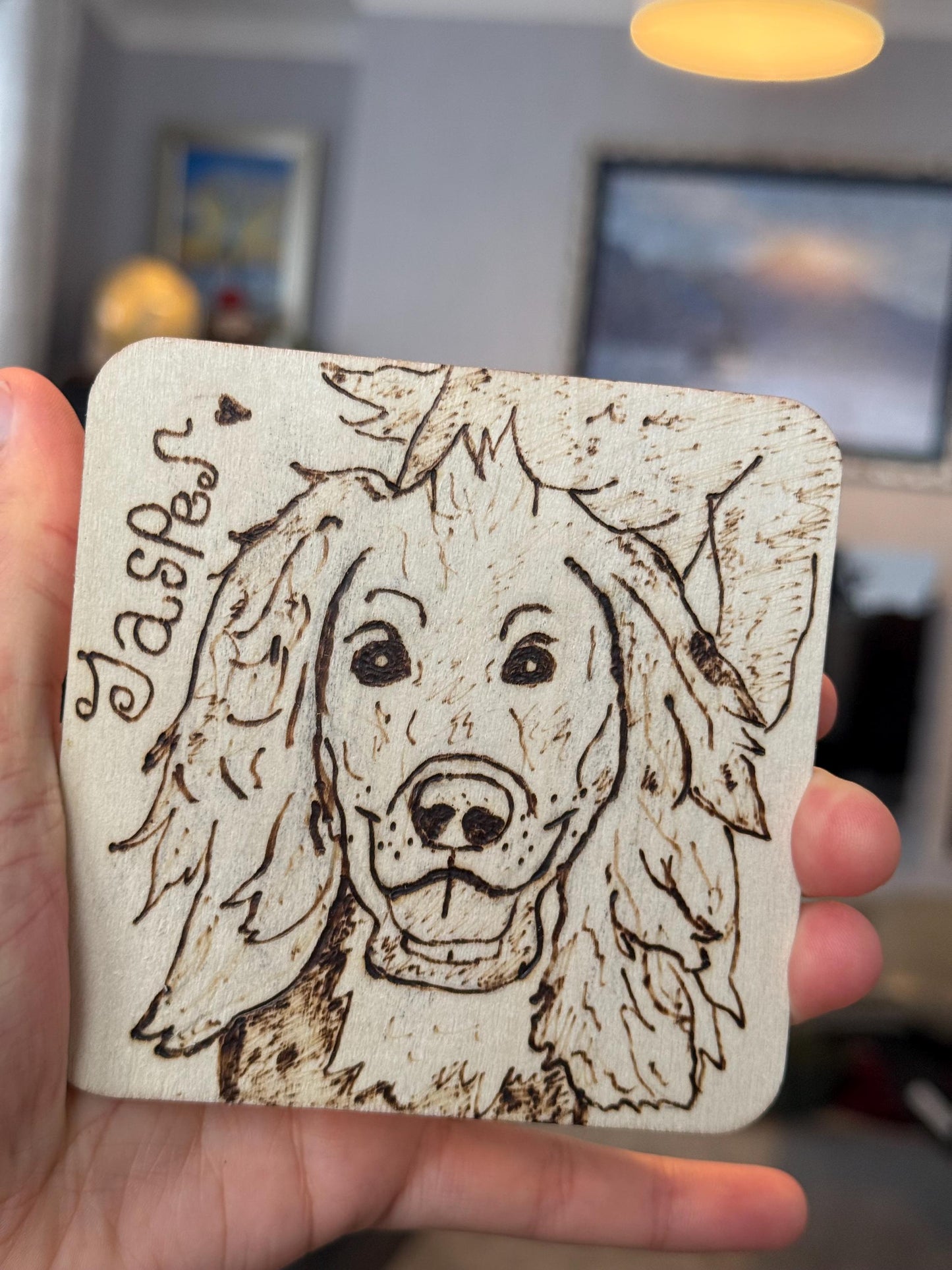 Custom Wood Burning Pet Portrait- Unique Pyrography Art Dog Lovers Gift