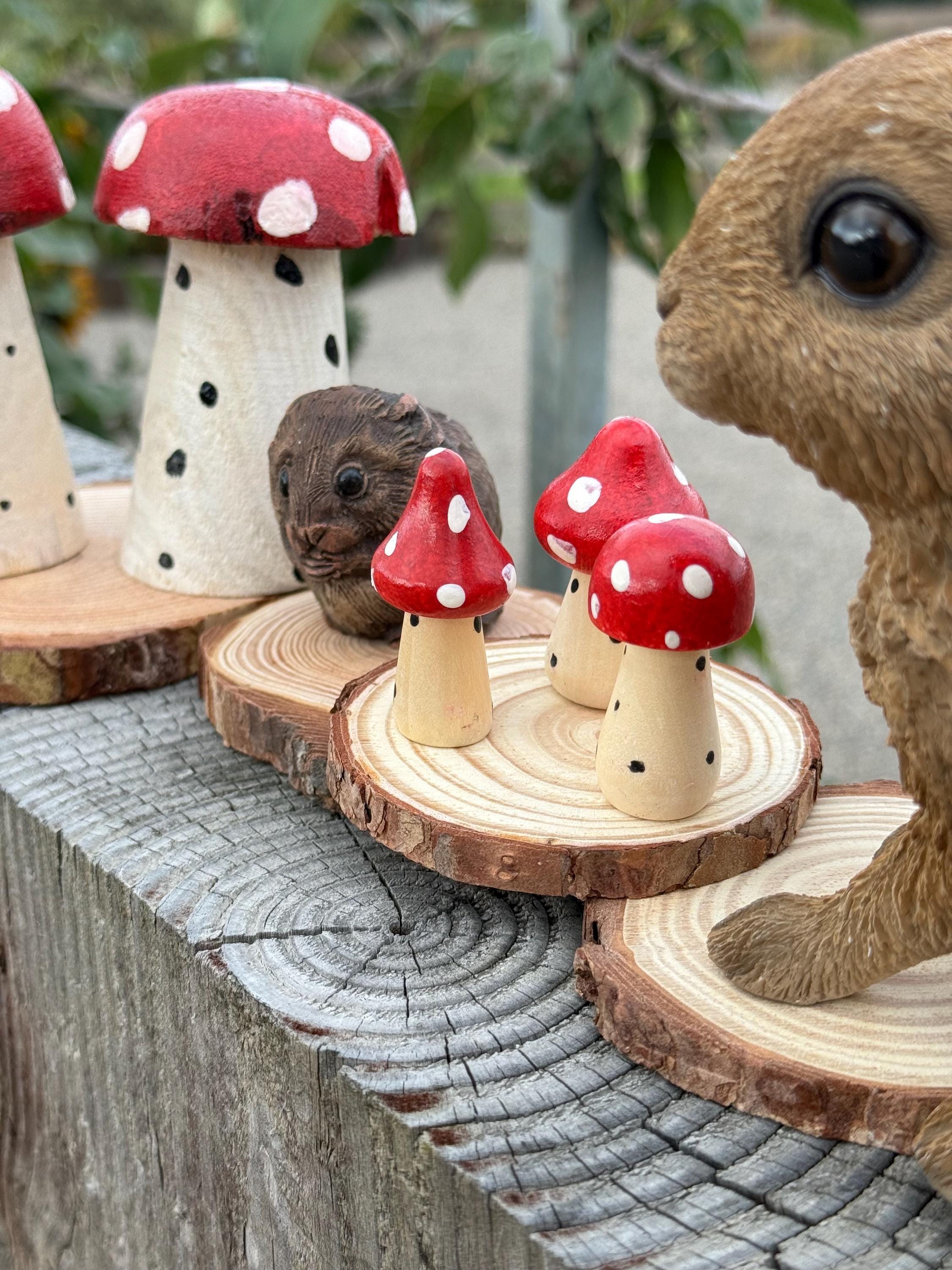 Mushroom Hamster Cage Decoration Wood Slice