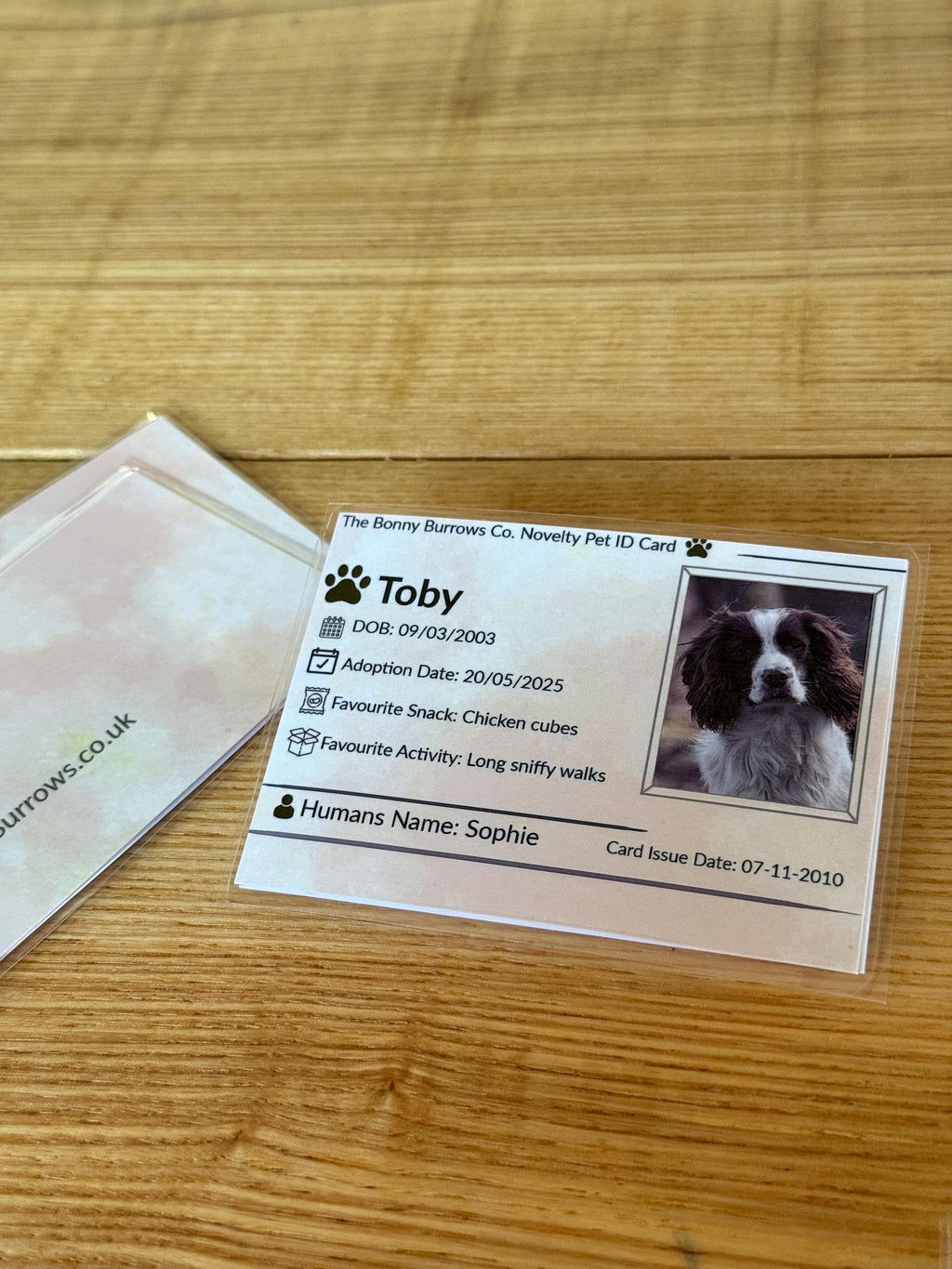 Personalised Novelty Pet ID Card Pet Owners Gift - Dog, Rabbit, Hamster, Cat & All Other Pets