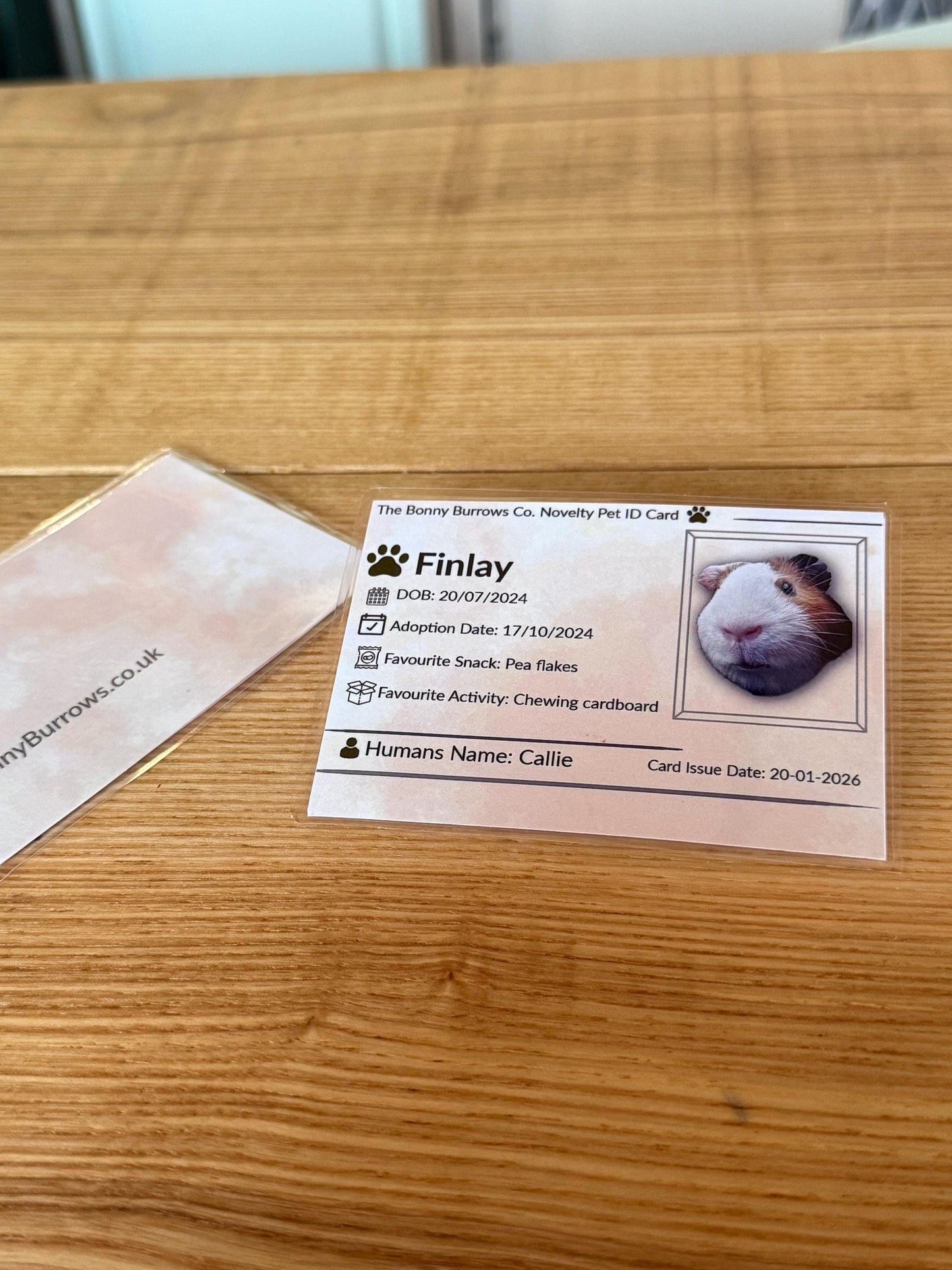 Personalised Novelty Pet ID Card Pet Owners Gift - Dog, Rabbit, Hamster, Cat & All Other Pets
