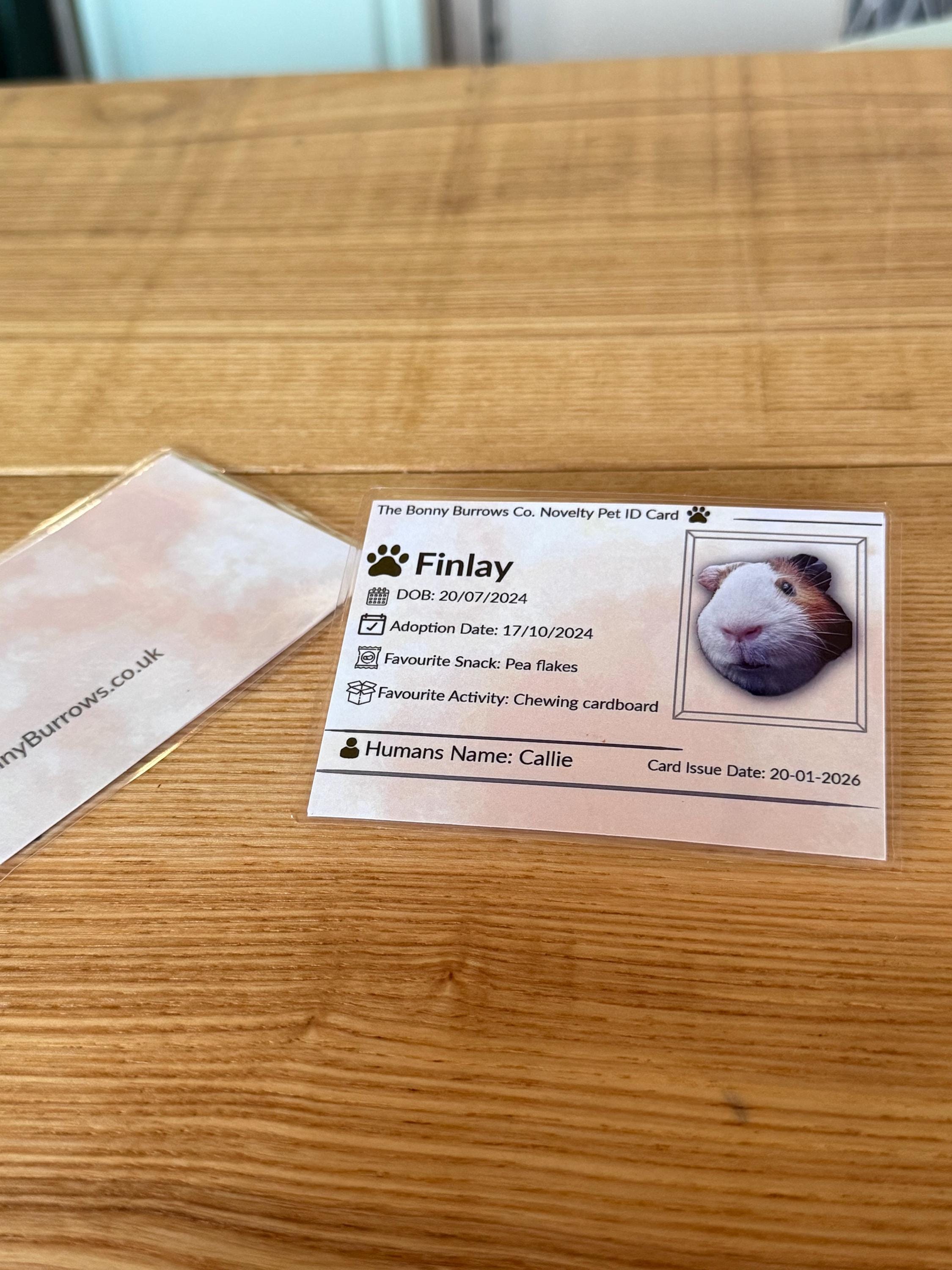 Personalized Pet ID Card - Custom Novelty Photo Keepsake