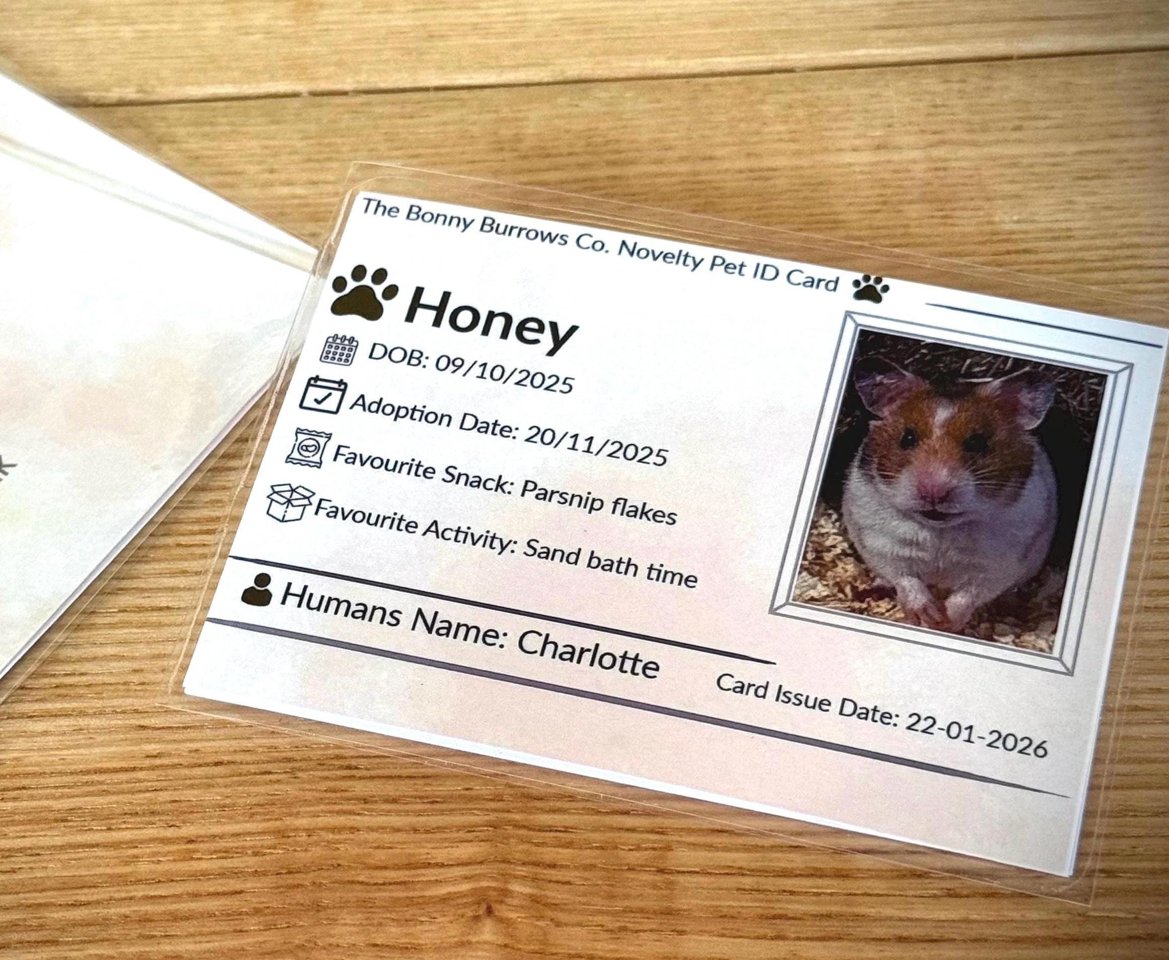 Personalized Pet ID Card - Custom Novelty Photo Keepsake