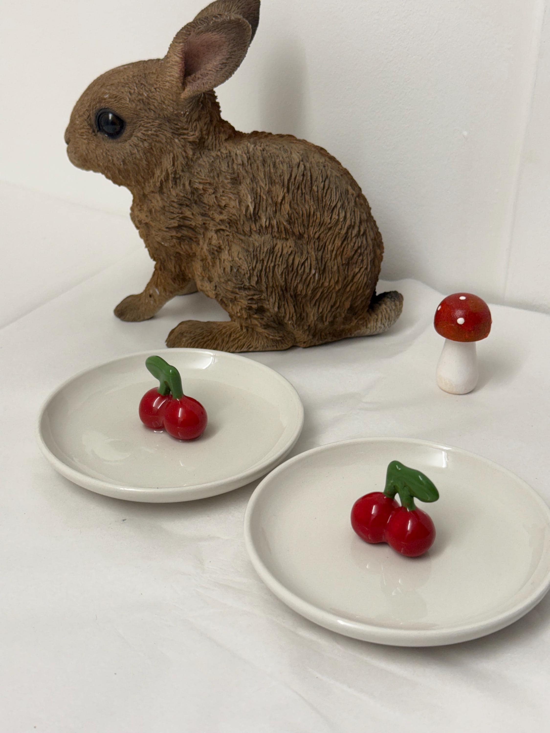 3D Cherry & Strawberry Food Dish for Small Animals