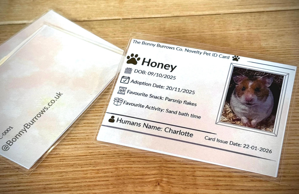 Personalised Novelty Pet ID Card Pet Owners Gift - Dog, Rabbit, Hamster, Cat & All Other Pets
