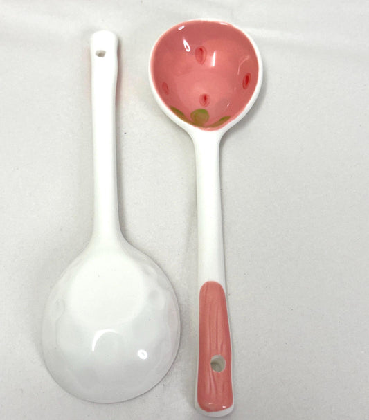 Cute Ceramic Strawberry Spoon - Small Pet Food Spoon- Kitchen Tea Stirrer