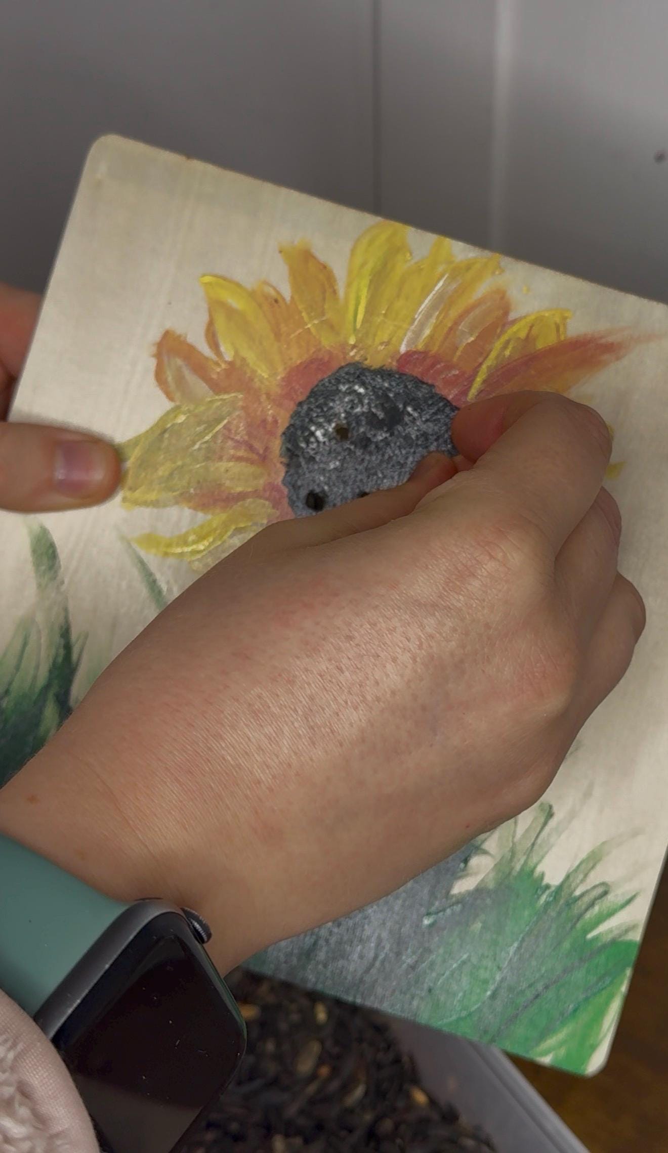 Hand-Painted Sunflower Hamster Treat Holder, Enrichment Toy